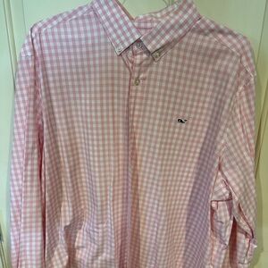 Vineyard Vines L/S Button Shirt - 2XL - pink/white plaid